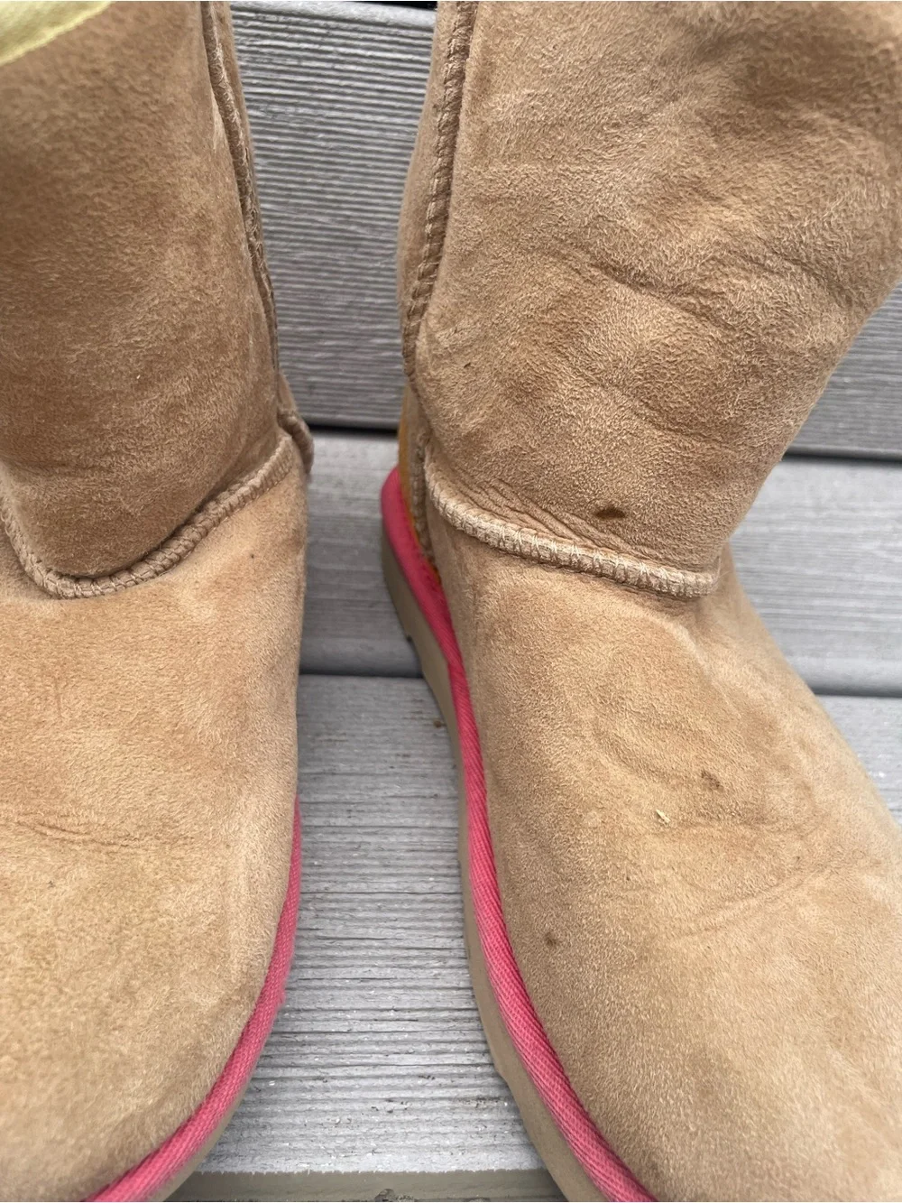 UGG Kids Classic Short II Water Resistant Boots Beachwood Papaya Little Girl 3